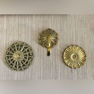 Set of 3 vintage brass decorative architectural pieces